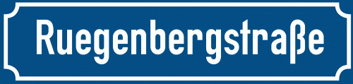 Straßenschild Ruegenbergstraße