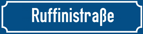 Straßenschild Ruffinistraße zum kostenlosen Download