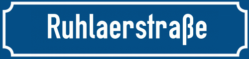 Straßenschild Ruhlaerstraße zum kostenlosen Download