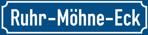 Straßenschild Ruhr-Möhne-Eck