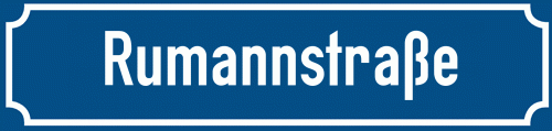 Straßenschild Rumannstraße zum kostenlosen Download