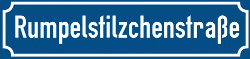 Straßenschild Rumpelstilzchenstraße zum kostenlosen Download