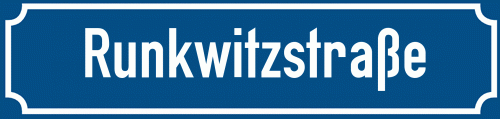 Straßenschild Runkwitzstraße
