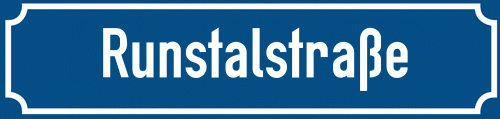 Straßenschild Runstalstraße