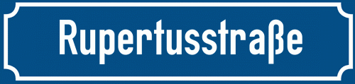 Straßenschild Rupertusstraße zum kostenlosen Download