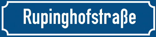 Straßenschild Rupinghofstraße