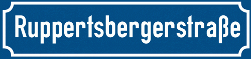 Straßenschild Ruppertsbergerstraße