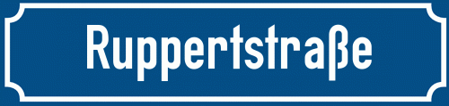 Straßenschild Ruppertstraße zum kostenlosen Download