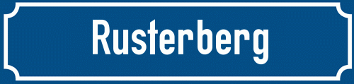 Straßenschild Rusterberg