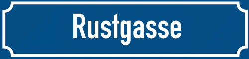 Straßenschild Rustgasse zum kostenlosen Download