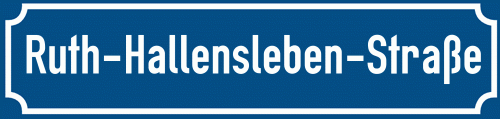Straßenschild Ruth-Hallensleben-Straße zum kostenlosen Download
