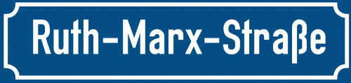 Straßenschild Ruth-Marx-Straße