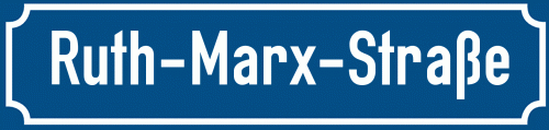 Straßenschild Ruth-Marx-Straße zum kostenlosen Download