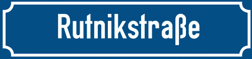 Straßenschild Rutnikstraße