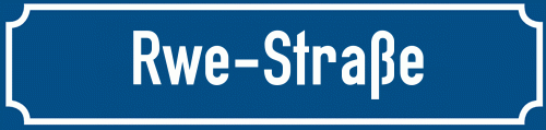 Straßenschild Rwe-Straße