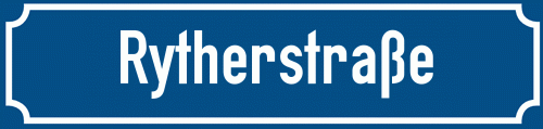 Straßenschild Rytherstraße