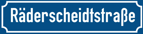 Straßenschild Räderscheidtstraße zum kostenlosen Download