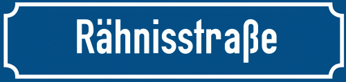 Straßenschild Rähnisstraße