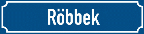 Straßenschild Röbbek zum kostenlosen Download