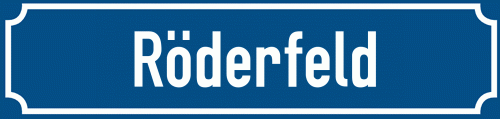Straßenschild Röderfeld zum kostenlosen Download