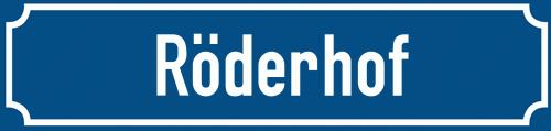 Straßenschild Röderhof