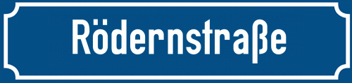 Straßenschild Rödernstraße zum kostenlosen Download