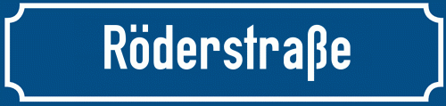 Straßenschild Röderstraße