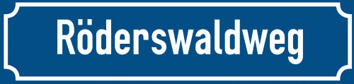 Straßenschild Röderswaldweg