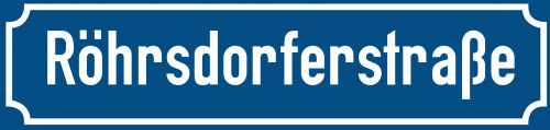Straßenschild Röhrsdorferstraße