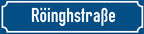 Straßenschild Röinghstraße