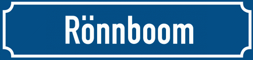 Straßenschild Rönnboom zum kostenlosen Download