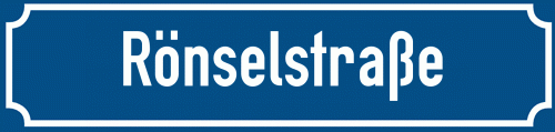 Straßenschild Rönselstraße