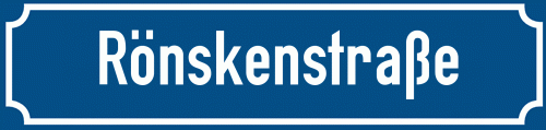 Straßenschild Rönskenstraße