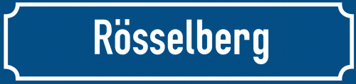 Straßenschild Rösselberg zum kostenlosen Download