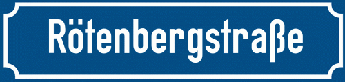 Straßenschild Rötenbergstraße