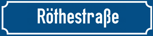 Straßenschild Röthestraße zum kostenlosen Download