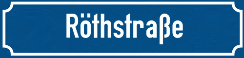 Straßenschild Röthstraße zum kostenlosen Download