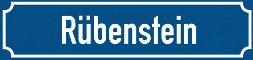Straßenschild Rübenstein