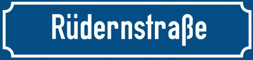 Straßenschild Rüdernstraße
