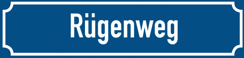 Straßenschild Rügenweg