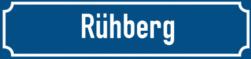 Straßenschild Rühberg