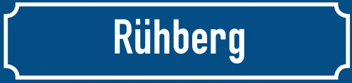 Straßenschild Rühberg zum kostenlosen Download