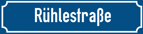 Straßenschild Rühlestraße