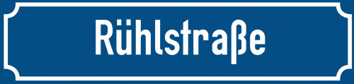 Straßenschild Rühlstraße