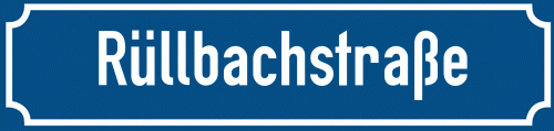 Straßenschild Rüllbachstraße zum kostenlosen Download