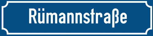 Straßenschild Rümannstraße