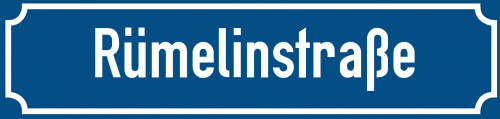 Straßenschild Rümelinstraße zum kostenlosen Download