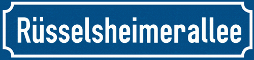 Straßenschild Rüsselsheimerallee