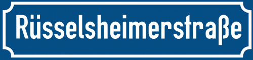 Straßenschild Rüsselsheimerstraße zum kostenlosen Download