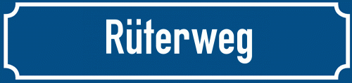 Straßenschild Rüterweg